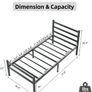 4ft6 Double Bed Frame with Headboard, Black Metal Bed Frame with Storage Image 6