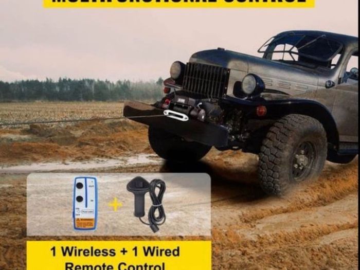 Electric Winch 13500 LBS/ 6123KG 12V 27M/92FT Synthetic Tow Rope