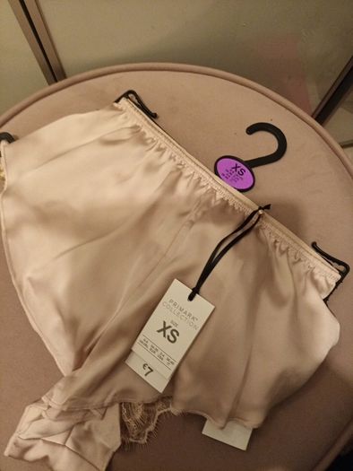 Blush satin bralet and briefs