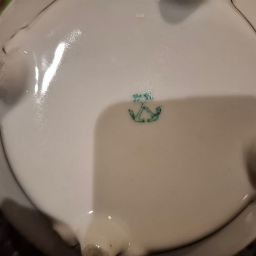 Antique tea pot sugar bowl and milk jug