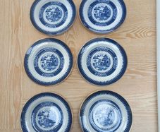 Vintage Minton Willow Pattern Plate x 6