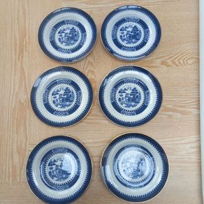Vintage Minton Willow Pattern Plate x 6