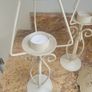 pair of shabby chic vintage metal candlesticks Image 5