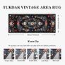 Black Flower Runner Rug for Entryway, Hallway Runner Non Slip,Washable Long Floor Carpet, Boho Low Pile Long Hall Rug for Kitchen, Corridor, Bedroom, Living Room, Laundry (Black, 60x180cm) Image 3