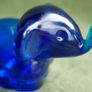 Vintage Blown Glass Blue Elephant Figurine - Handmade Small Art Image 6