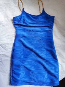 Solid Ruched Cami Bodycon Dress blue size 8UK