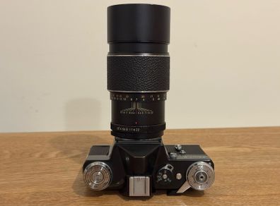 Film Camera Zenit-E with Hanimex 200mm Lens