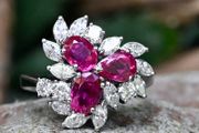 Vintage 1979 Ruby &amp; Diamond Ring - 18ct
