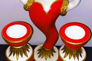 Italian Art Pottery Dersigner Candle Holders By Dalla Gassa