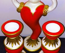 Italian Art Pottery Dersigner Candle Holders By Dalla Gassa