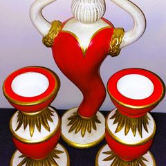 Italian Art Pottery Dersigner Candle Holders By Dalla Gassa