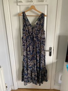 Ladies NEXT navy maxi dress Size 14