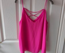 Pink dressy flare top, NEW LOOK, size 10