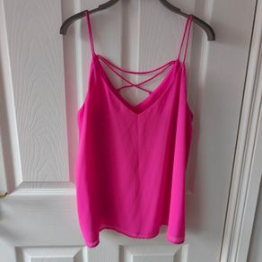 Pink dressy flare top, NEW LOOK, size 10