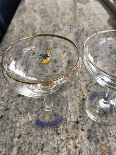 Baby Cham 1970 champagne coupe glasses