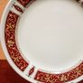 7 x Royal Doulton 'Steeelite' Plate 16,5 cm. Gold and Red Scroll Border Image 4