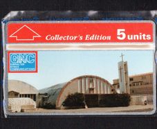 1993 Gibraltar 5 unit St. Theresa Church Collectors Ed.Gibtelecom (GNC) (Landis & Gyr (Optical)) Phone card mind and sealed.