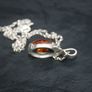 Vintage Real Baltic Amber & Sterling Silver Large Classic Pendant With Sterling Silver Chain -, Amber 8,3g Image 6