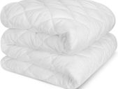 Bedding Quilted Fitted Mattress Pad - Mattress Cover - Mattress Topper - Mattress Protector 4ft Stretches up to 38 CM Deep - Not Waterproof - (Small Double - 4FT, 122x190 cm, White)