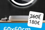 LED Bathroom Mirror Round Antifog Defogger 60cm Makeup Cosmetic Bright Light
