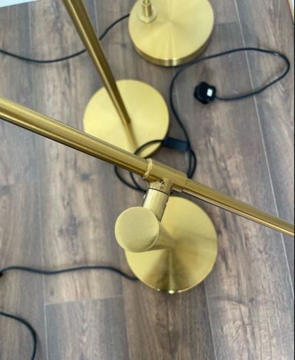 Pair of Contemporary gold table desk floor lights set of 2