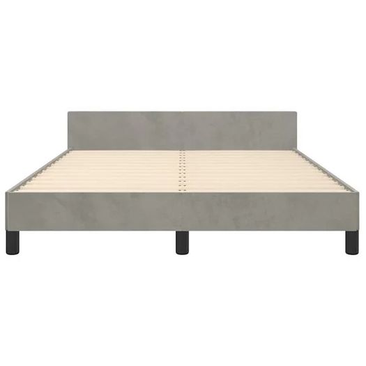 Bed Frame without Mattress Light Grey 135x190cm Double Velvet
