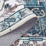 120 x 180 cm Non-Shedding Print Floor Carpet Machine Washable Rugs for Living Room Non Slip Traditional Boho Floor Carpet Rugs for Bedroom Dining Room, Vintage Teal Image 3