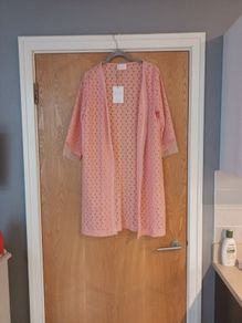 Savida Peach Mellon  Embellished Long Jacket/Coat S. 14.  B.N.W.T.