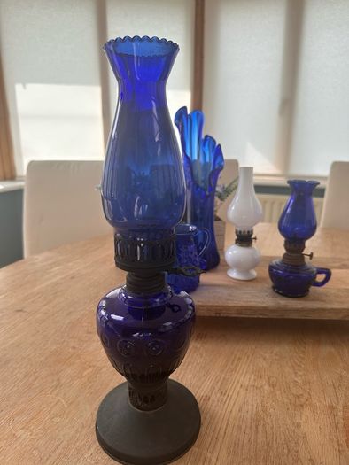 Vintage cobalt blue and Opaline glass