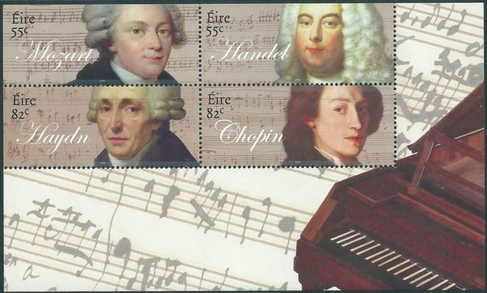 2009 Ireland Classical Composers Commemorative Stamps Miniature Sheet Mint Never Hinged (MNH)
