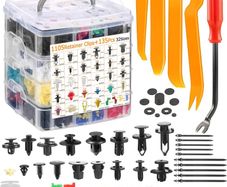 925PCS Car Trim Clips Set with Removal Tools, 26 Sizes Car Plastic Rivets Set, Assorted Retainer Clips Fasteners Kit for Bumper, Door, Fender - Universal Auto Body Rivet Clips and Fastener Remover