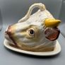 Rare 19th Century Staffordshire Style Bull Head Cheese Dish - Complete Image 7
