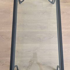 Black Metal Coffee Table with Glass Top