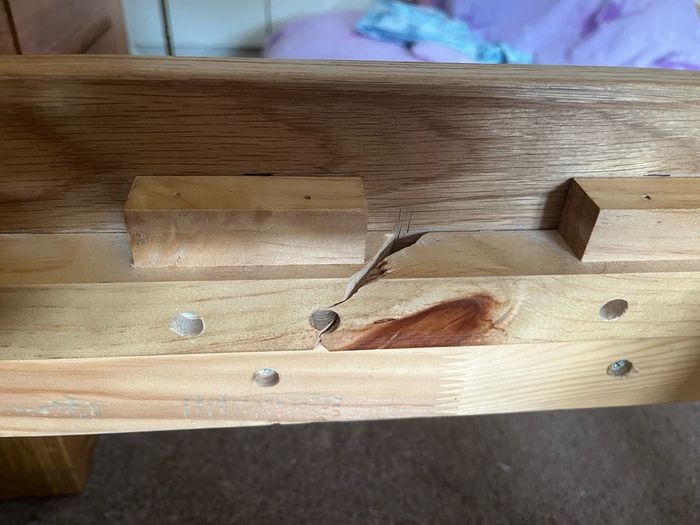 Solid wood bed frame