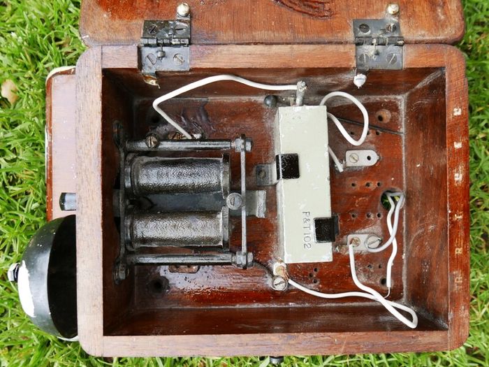 Antiques  Oak Telephone Box, Bell Set