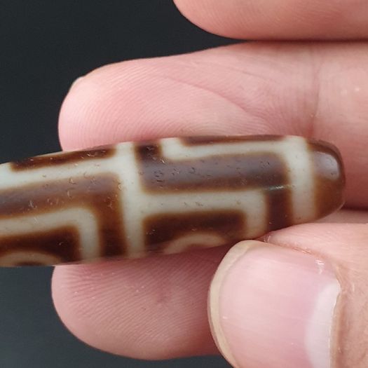 Anitque Himalayan 4 Eyes Tibetan Agate Bead Amulet
