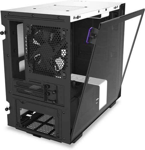 NZXT H210i - Mini-ITX PC Gaming Case - Tempered Glass Side Panel - Integrated RGB Lighting - Steel Construction - White/Black