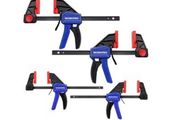 WORKPRO 4-Piece Clamps for Woodworking, 6-Inch x2 &amp; 4.5-Inch x2, One-Handed Clamp/Spreader, Wood Clamps Set, Light-Duty Quick-Change F Clamp 50/150LBS