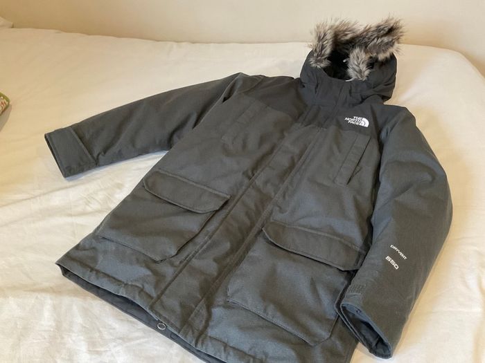 Genuine The North Face grey winter ski jacket school coat down insulated parka coat