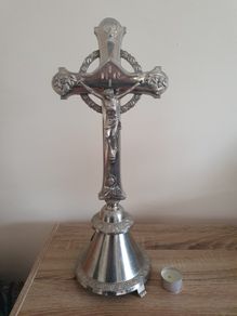 Antique 18" Metal Crucifix