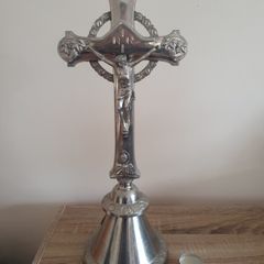 Antique 18" Metal Crucifix