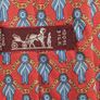 Hermes Paris Silk Tie Red Blue Chain Print Made In France Luxury Designer Image 8