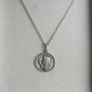 Antique Sterling Silver Catholic Saint Miraculous Mary Lourdes religious pendant and Necklace length 24" - 5,5g Image 4