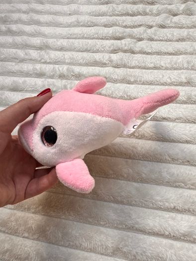 Pink white Dolphin Jumbo approx. 19 cm. (with tail) The batteries are running out Used Please see photos