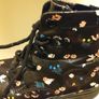 H and M Kids Black Boots Cute Bunny and Flower Design Size 9 Image 3