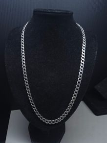 Vintage Hallmarked Sterling Silver Heavy Curb Chain 61cm 42.18g