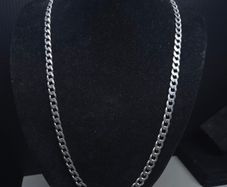 Vintage Hallmarked Sterling Silver Heavy Curb Chain 61cm 42.18g