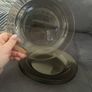 Set of 4 black glass bowls and plates Image 2