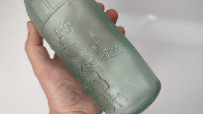 394 - Antique Seeds Preston Mineral Water Clear Glass Decorative Collectible Bottle
