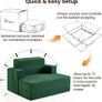 Sofa Bed Single Convertible Chair Bed with Pillow & Armrests, Foldable Futon Mattress with Back Support, Boneless Sofa Bed for Living Room and Bedroom, Dark Green Image 9